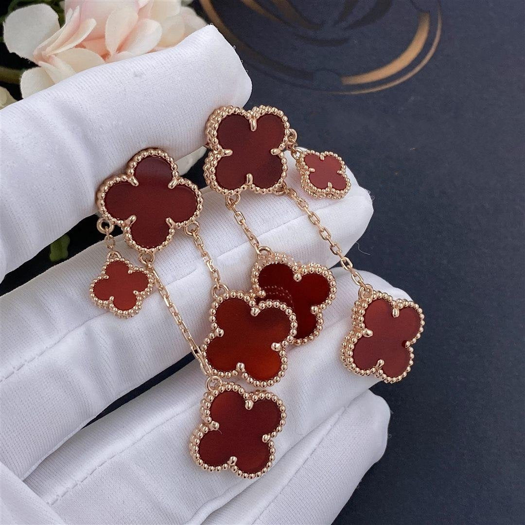 [Solara Jewelry ]KLEEBATT OHRRINGE CARNELIAN 4 MOTIVE ROSEGOLD