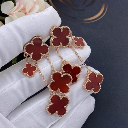 [Solara Jewelry ]KLEEBATT OHRRINGE CARNELIAN 4 MOTIVE ROSEGOLD