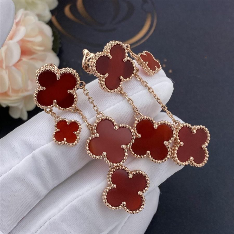 [Solara Jewelry ]KLEEBATT OHRRINGE CARNELIAN 4 MOTIVE ROSEGOLD