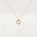 [Solara Jewelry ]TRINITY NECKLACE SILVER GOLD PINK GOLD DIAMONDS