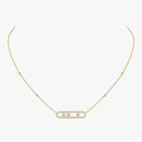 [Solara jewelry] Move Pave_ Rose Gold Diamond Necklace