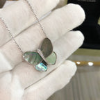 [Solara Schmuck] GROSSER SCHMETTERLING SILBER ANHÄNGER DIAMANT HALSKETTE