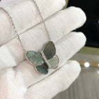 [Solara Schmuck] GROSSER SCHMETTERLING SILBER ANHÄNGER DIAMANT HALSKETTE