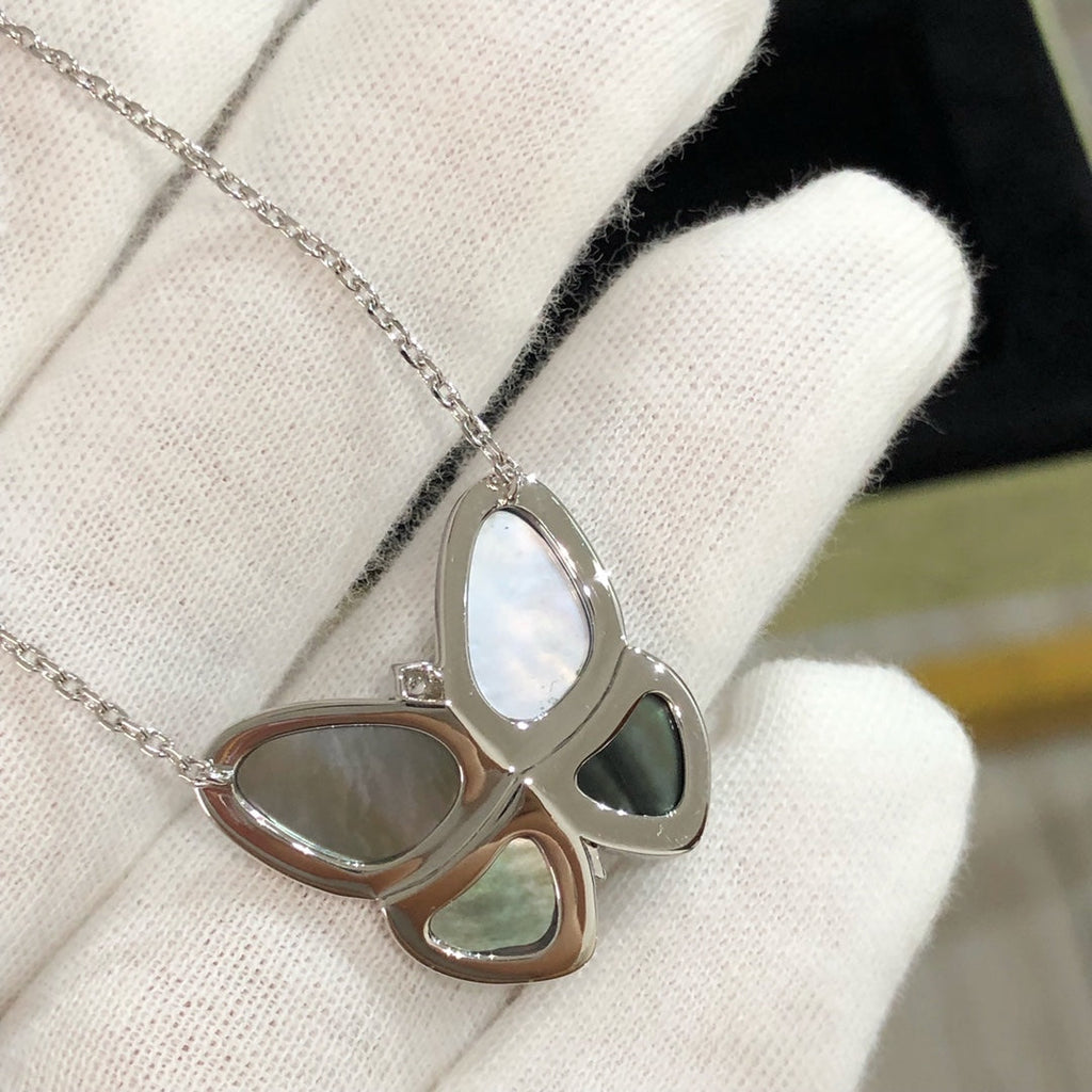 [Solara Schmuck] GROSSER SCHMETTERLING SILBER ANHÄNGER DIAMANT HALSKETTE