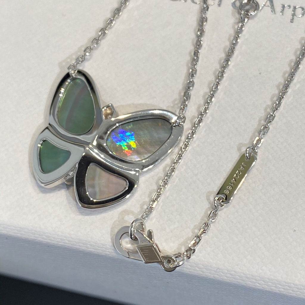 [Solara Schmuck] GROSSER SCHMETTERLING SILBER ANHÄNGER DIAMANT HALSKETTE