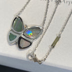 [Solara Schmuck] GROSSER SCHMETTERLING SILBER ANHÄNGER DIAMANT HALSKETTE