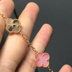 [Solara Jewelry ]KLEEBRACHARMENDBAND 5 MOTIVE ROSA UND ROSÉGOLD