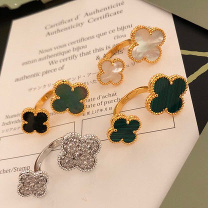[Solara Jewelry ]CLOVER BETWEEN THE FINGER RING