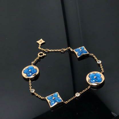 [Solara Jewelry ]STAR AND SUN 4 MOTIF BLUE BRACELET