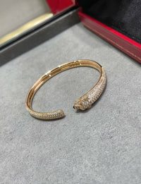 [Solara Jewelry ]PANTHERE FULL DIAMOND OPEN BRACELET