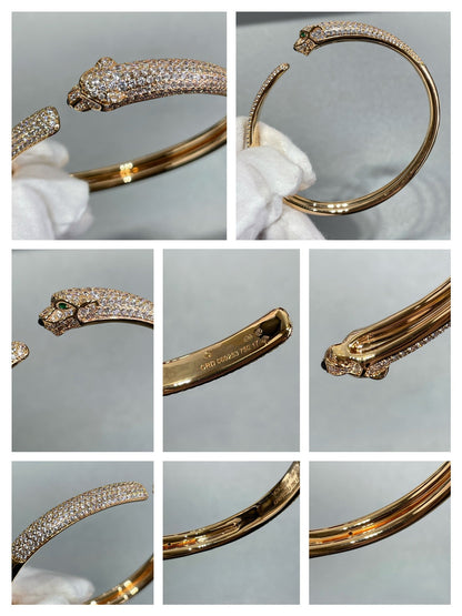 [Solara Jewelry ]PANTHER ARMREIF OFFEN VOLL DIAMANTEN