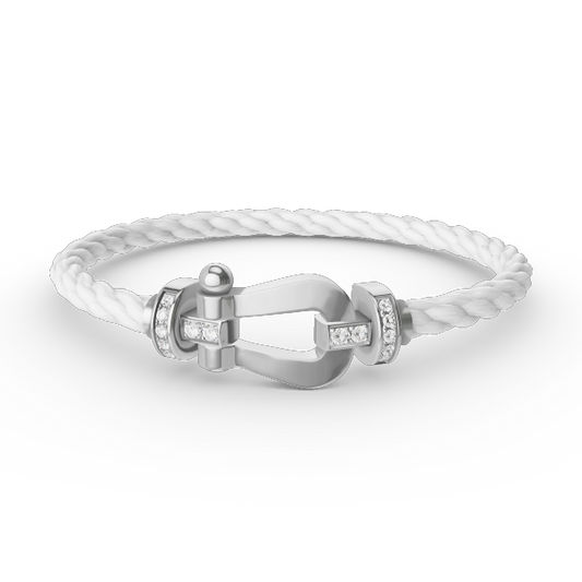 [Solara Jewelry ]フォース ラージ ホースシュー ハーフダイヤモンド ブレスレット シルバー