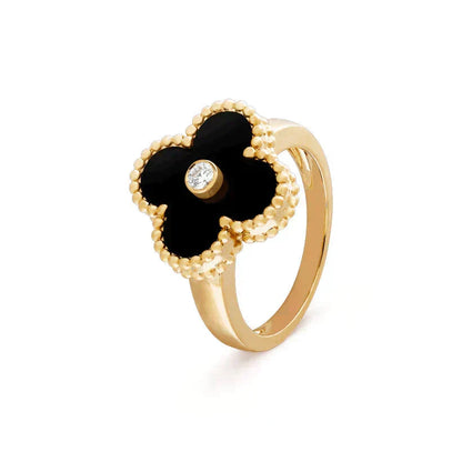 [Solara Schmuck] KLEEB LATT ONYX RING GOLD DIAMANT