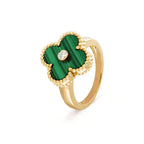 [Solara Schmuck ]KLEE MALACHIT RING GOLD DIAMANT
