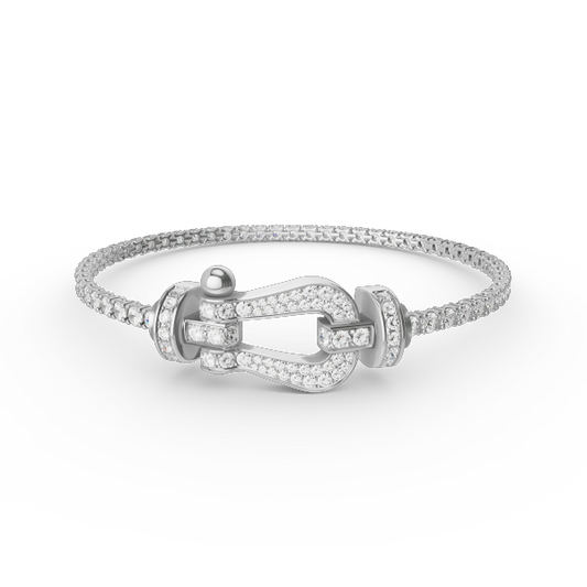 [Solara Jewelry ]FORCE  LARGE HORSESHOE FULL DIAMOND TENNIS BRACELET